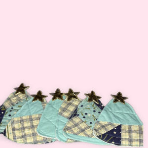 Blue & Green Xmas Tree Bunting x 6