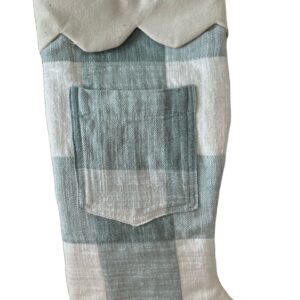 Green Checked Christmas Stocking with pocket