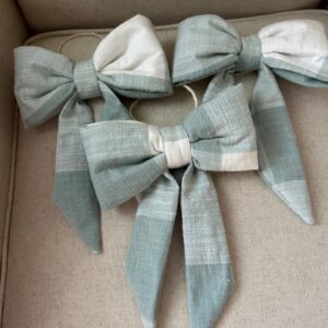 Green Checked Bows